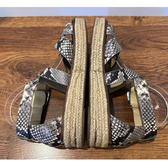 Michael Kors Darby Espadrille Sandals – Snake Print Leather | Women’s Size 9 - Picture 6 of 11